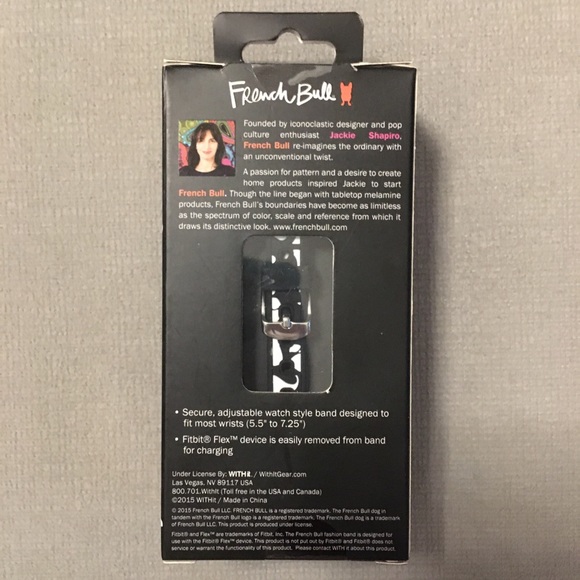 French Bull for FitBit Flex designer black and white  band - Picture 3 of 5